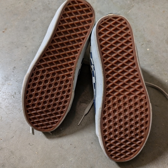 Vans Vintage Blue Checkered High Top Sneakers - Picture 2 of 5